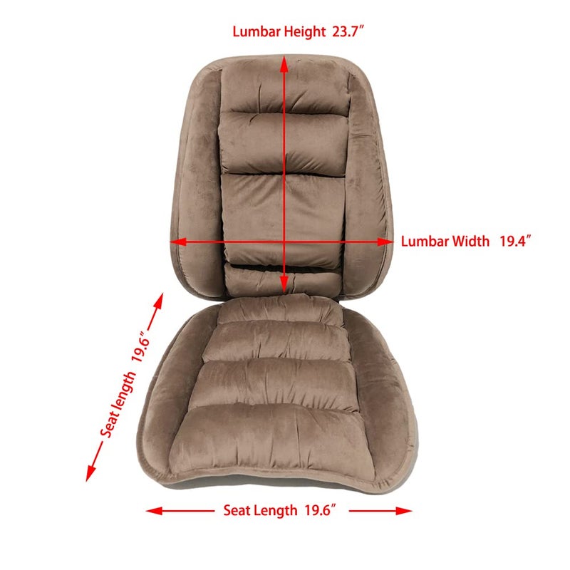 ALIBO Low Back Pain Relief Large Size Firm Lumbar Support and Nonslip Recliner Chair Seat Pads Cushion Back Rest Lumbar Cushion Pillow for Office,Dinning Desk Chair,Car,Truck Seats-Coffee - Image 2